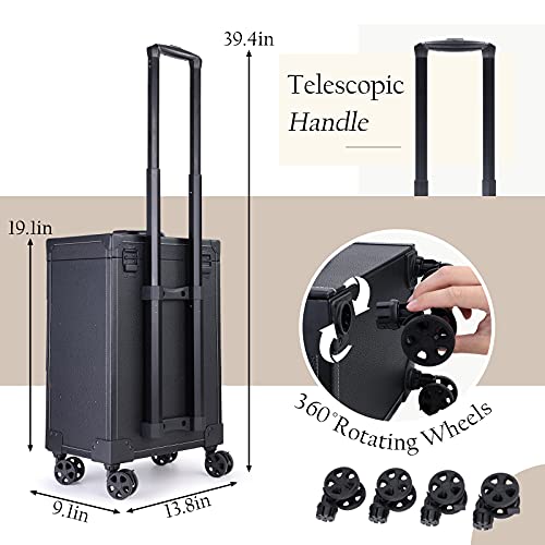 Frenessa Rolling Nail Case - Wheeled Vegan Leather Manicure Storage Organizer For Nail Technicians thumb #5