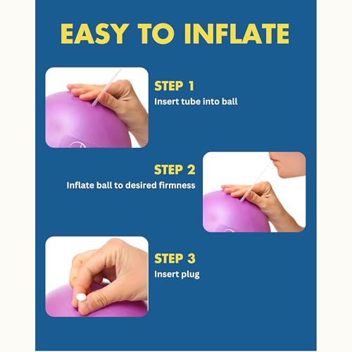 ProBody Pilates Small Exercise Ball - 9 Inch Workout Ball for Stability, Barre, Yoga, Core & Physical Therapy