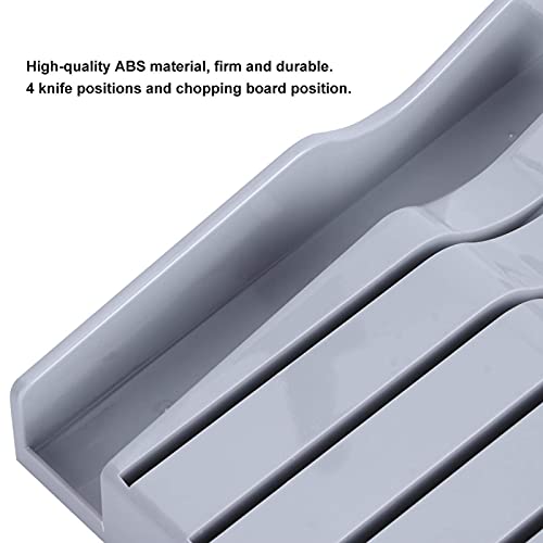 Kunststof lademeshouder, messenblok met snijplankrek 4 messenhouderorganizer voor aanrechtladekast grijs, 21x14x5cm - Afbeelding 8
