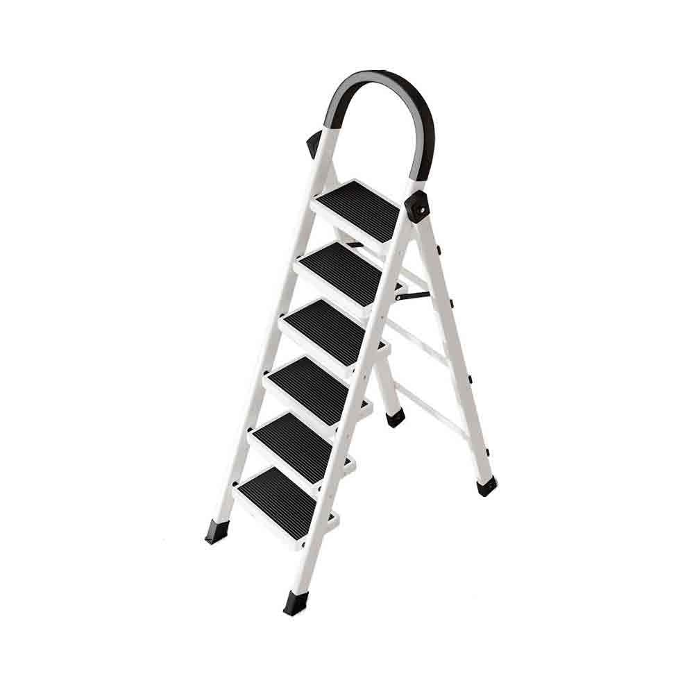 Ladder Multifunctional Folding Ladder Telescopic Thickened Indoor 4/5/6 Steps Stairs Small Portable Ascending(Large)