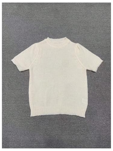Image of GORGLITTER Women's Puff Short Sleeve Crop Cropped Sweaters Top Cute Outfits | Old Money Outfits Women, Date Night Outfit for Women, Going Out Tops Trendy, Knit Tops Sweater