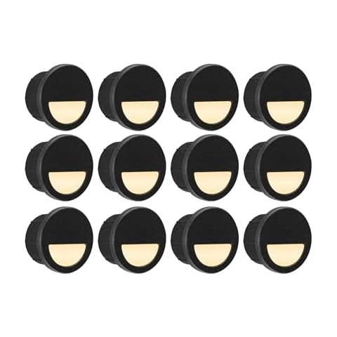 GKOLED 12 Pack Recessed Low Voltage LED Step Riser Light Cover