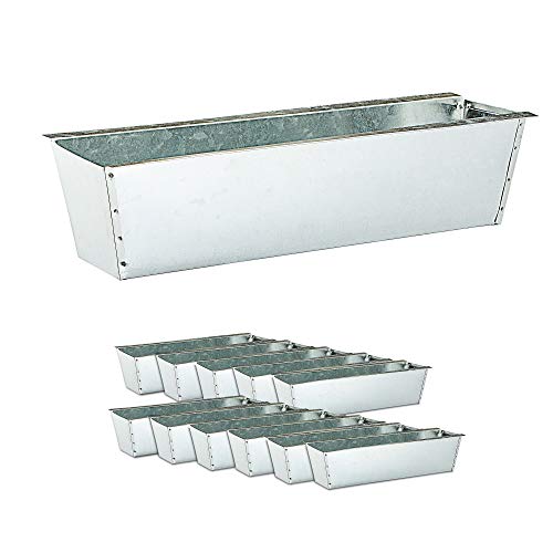 Cepewa Pflanzkasten passend für Europaletten 12er Set aus Zink Pflanzkübel (1 x 12er Set Pflanzkasten Zink)