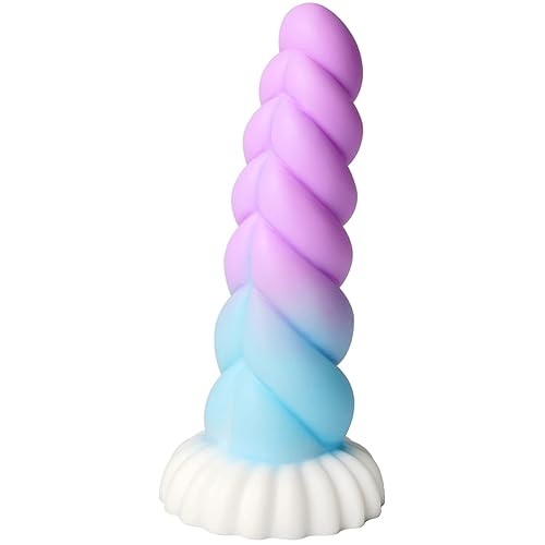 Realistic Monster Silicone Dildo - 8.6" Big Shaped Liquid Dildo with Strong Suction Cup, Huge Thick Sex Toy for Women, Anal Plug Adult Prostate Massager Adult Sex Toy for Women Men and Couples - 8.6 in - Pink,Blue&White