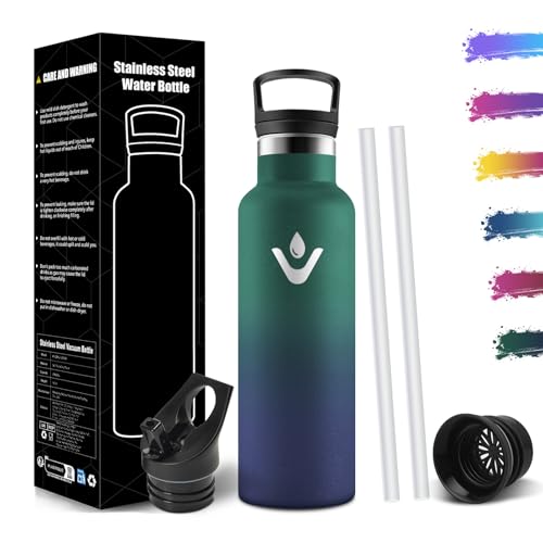 Mulbijeo Botella Agua Niños 500ML, Termo Agua Fria, Cantimplora Termica Sin BPA, 12H Caliente/24 Frío, Cantimplora Acero Inoxidable 18/8, Botella Acero Inoxidable para Deporte, Oficina, Yoga