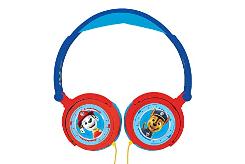 Lexibook- Patrulla Canina-Cascos estéreo con Chase y Marshall, Auriculares con Diadema Ajustable y Plegable HP015PA Paw Patrol, Potencia Apta para niños, Azul/Rojo, Color, Talla única