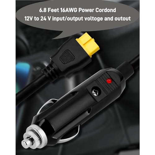 QMTCYXGS Carregador portátil para carro de 12 V/24 V, adequado para conectores Ecoflow Delta/River,