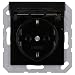 Produktbild JUNG A1520 KL SW SCHUKO® Steckdose mit Klappdeckel Schwarz Serie A