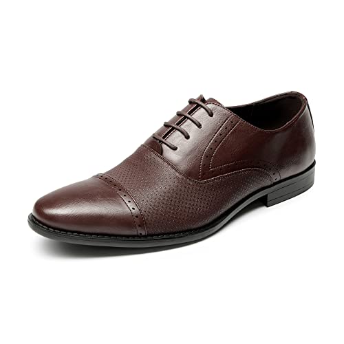 Bruno Marc Zapatos Vestir Homres Zapatillas de Cordones Oxfords para Hombre Marron Oscuro SBOX2211M-E Talla 44 (EUR) Cover