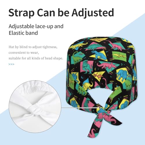 Image of Working Cap Scrub Cap with Sweatband Adjustable Unisex Women Tie Back Hat Nurse Surgical Caps