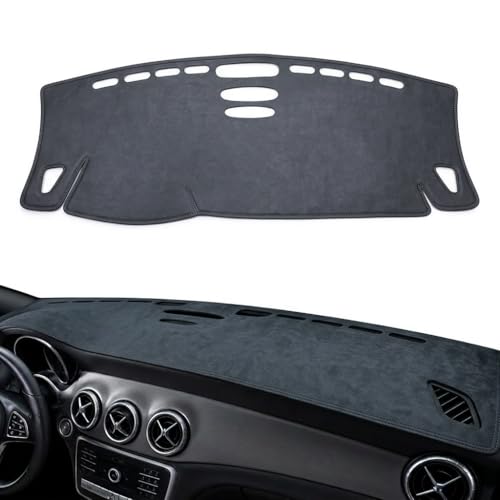 Dash Cover Mat for Buick Enclave 2014 (with Navigation), Custom Fit Dash Pad with Speaker & Vent Cutouts, Non-Slip Sun Heat Shield Center Console Protector,A Black