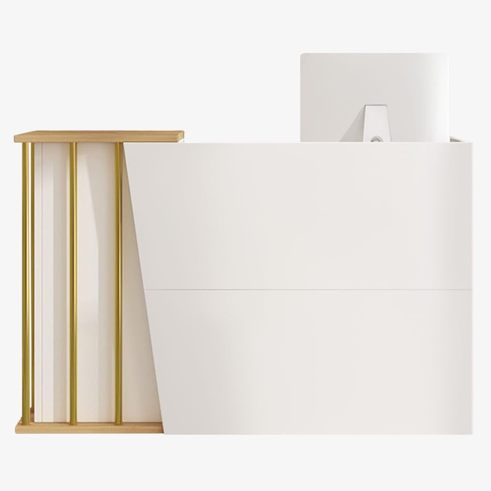 Bancone Reception, Tavolo Bar MDF, per Sale aziendali,Pasticcerie,Frutterie,Hot (100x40x90cm, Bianco)