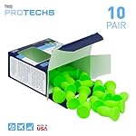 Flents Protechs Foam Ear Plugs, 10 Pair with case Sleeping, Snoring, Loud Noise, Traveling, Concerts, Construction, Studying, Work, Shooting, NRR 33, Noise Cancelling, Green, Made in the USA - Image 2