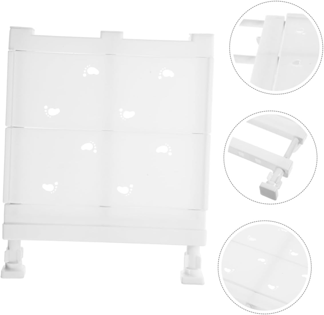 Adjustable Tension Shelf Organizer for Closet, White Steel Tube