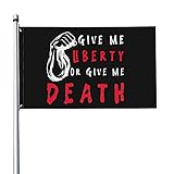 90X150cm Drapeau De Jardin Donnez Moi La Liberté Ou Donnez Moi La Mort Jardin Signe Avec 2 Oeillets Métalliques Pelouse Drapeaux Supérieure Extérieur Drapeaux Décoration Pour Porche Jardin