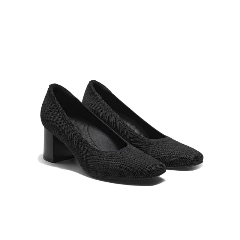 VIVAIA Elize Square-Toe Wedge Heels – Stylish & Supportive Chunky Heels with Arch Support for All-Day Comfort