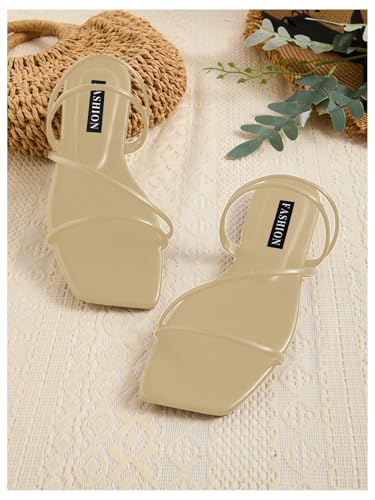 Image of GORGLITTER Women's Strappy Sandals Criss Cross Strap Flat Sandals Open Toe Slides Shoes