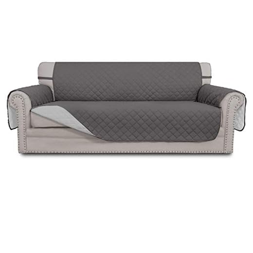 Easy-Going Sofa Slipcover Reversible Sofa Cover Water Resistant Couch Cover Furniture Protector with Elastic Straps for Pets Kids Children Dog Cat(Sofa, Gray/Light Gray)
