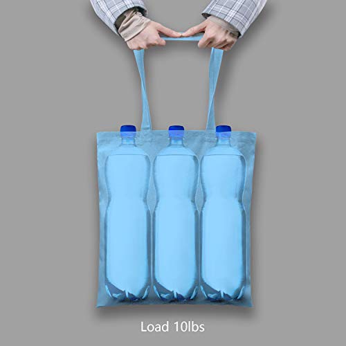 Image of TOPDesign 12-Pack Economical 16 inchx15 inch Baby Blue Cotton Tote Bag, Lightweight Medium Reusable Grocery Shopping Cloth Bags, Suitable for DIY, Advertising, Promotion, Gift, Activity