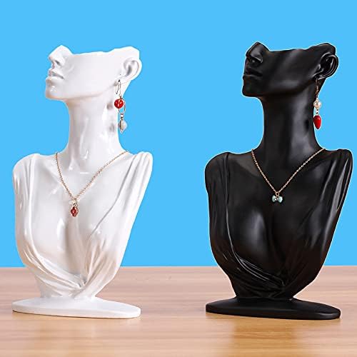 Homeanda White Resin Necklace Pendant Chain Earring Jewelry Jewellry Bust Mannequin Organizer Holder Stand Photograph Prop for Necklace, Best Gift