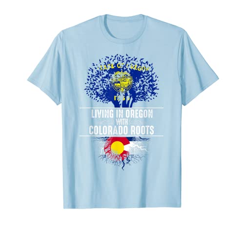 Oregon Home Colorado Roots State Tree Flag Camisa de regalo de amor Camiseta