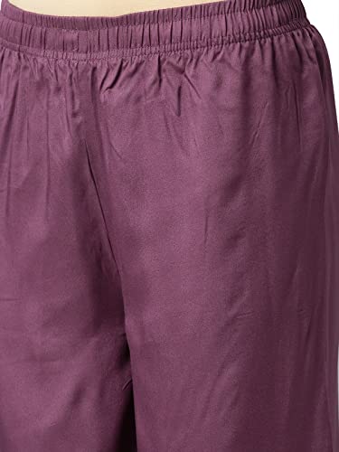 Image of GO COLORS Soft Viscose Basic Palazzo Full Length for Women| Breathable, Mid Rise, Relaxed Fit