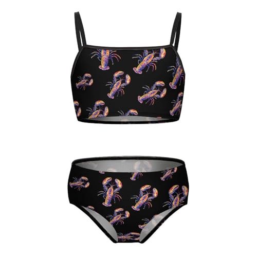 Tie Dye Lobster Girls Swimsuits Two Piece Bikini Sets Beach Sport Swimwear Bathing Suit