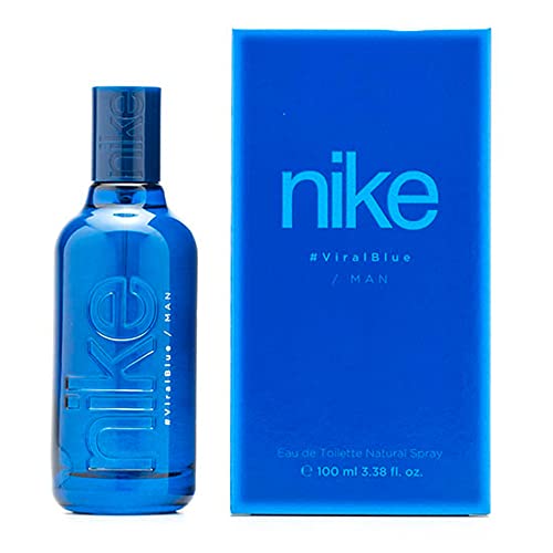 Nike - Viral Blue 100 ml, Perfume Hombre, Colonia Nike Viral Blue, Perfumada y en Formato Spray, Eau de Toilette Masculina, Fresca e Inolvidable, Cítrica y de Larga Duración, Man