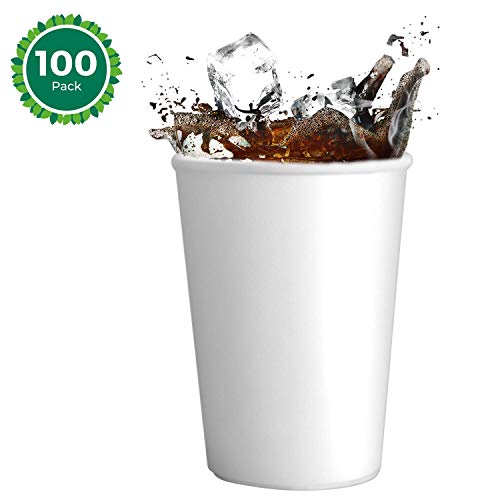 Skiokko - 350 Ml 13 Oz Set di 100 Bicchieri Birra in Cartoncini Biodegradabili Comodo per Contenere L'intera Bibita in Lattina o Bottiglia da 33cc, Ottima Anche per Il Food, Cipster Pop Corn