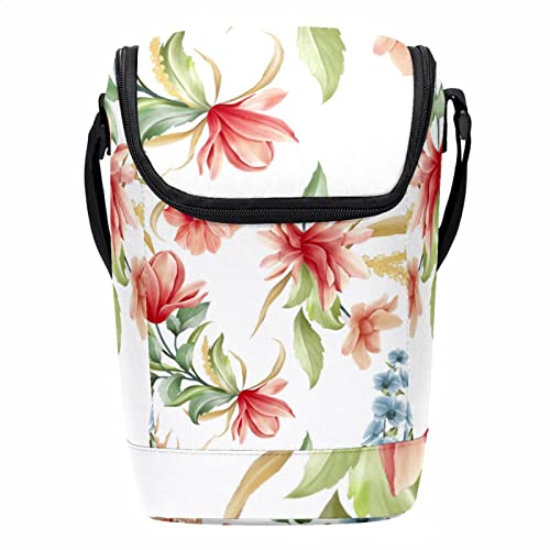Lonchera térmica impermeable con estampado floral sin costuras 2