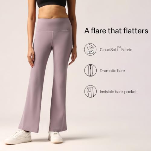 Image of BlissClub Ultimate Flare Pants Lite Regular for Women Upto 5'4 ft | High Waist Trousers and Formal Pants for Office wear | Comfortable fit