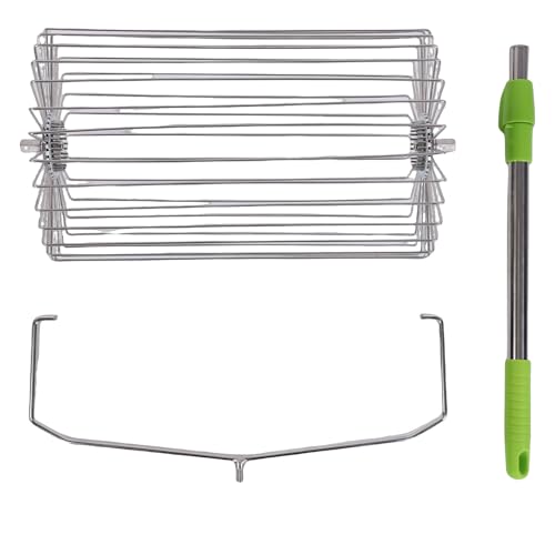 Ejoyous Collecteur de Balles de Tennis, Ramassage Facile, sans Pliage, Ramasseur à Rouleaux en Acier Inoxydable, avec Poignée Télescopique, pour Courts de Tennis et Jardin (L)