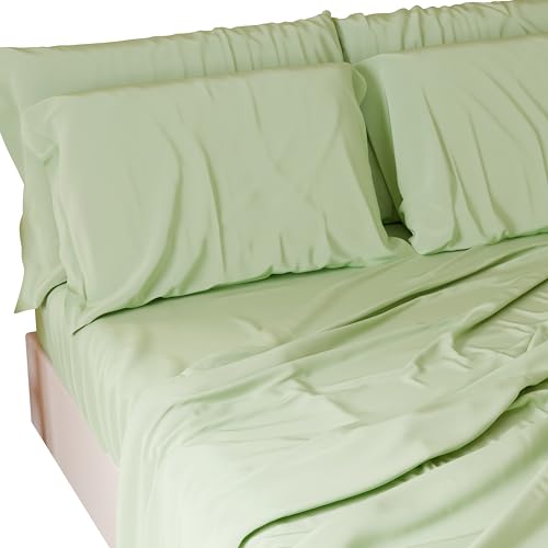 PETTI Artigiani Italiani - Set Lenzuola Singolo 3 Pezzi, Morbide e Traspiranti, Completo Letto con Lenzuolo Sopra, Lenzuolo Sotto con Angoli Elasticizzati e 1 Federa Lenzuola Salvia