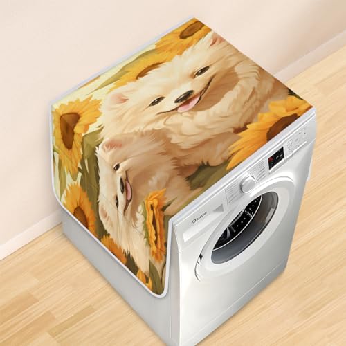 Washer and Dryer Top Protector Mat, Animal Dog Paw Washer and Dryer Covers for the Top - Waterproof, Anti-slip Washable for Home Washer & Dryer Laundry Kitchen