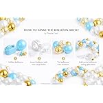 Blue Birthday Decorations Kit – Balloon Arch Garland with Light Blue Fringe Backdrop, Star Foil Balloons and Happy Birthday Banner| Kids & Adults Birthday Party Decor Set - Image 3