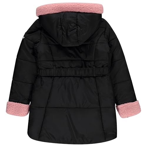 Image of Juicy Couture Girls Coat, Faux Fur Hooded Winter Jacket, Warm Padded Parka Hoodie, Kids Heavyweight Winter Coat