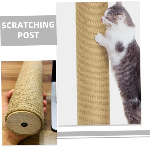 Poste Rascador de Madera para Gatos con Cuerda de Yute Natural miniatura 7