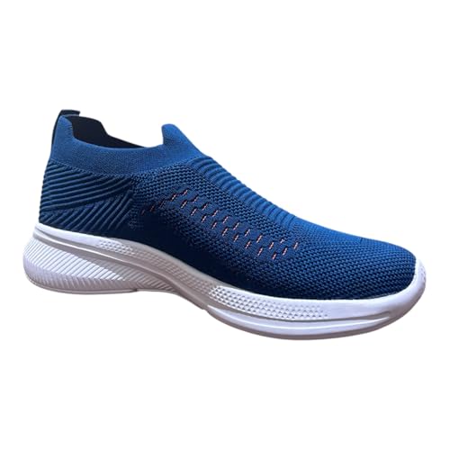 Image of Men's Slip-On Walking Shoes with Breathable Knit Mesh Upper | Lightweight Cushioned Sole Casual Sneakers | Sock-Style Flexible Comfort Shoes for Walking, Travel & Light Sports
