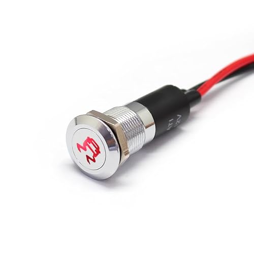 Alpinetech PL12MS 12mm 1/2" 12V LED Metal Signal Indicator Pilot