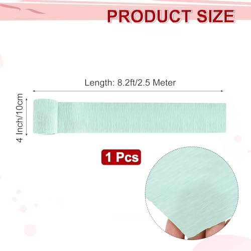 Image of MECCANIXITY Crepe Paper Roll 8.2ft Long 4 Inch Wide for Wedding Ceremony Various Large Festivals Decoration, Light Blue