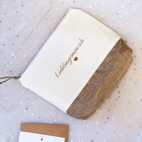 Geschenke für die Freundin – Kosmetiktasche Lieblingsmensch, Schminktasche als Geschenkidee für Beste Freundin, Mama, Schwester oder Partnerin, Geburtstags Frauen
