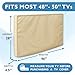 Outdoor TV Cover 48, 49, 50 inch - WITH FRONT FLAP - Weatherproof, Waterproof protection, Soft Interior, With Bottom cover - Beige