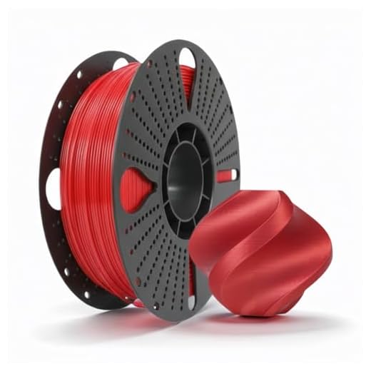 Red Silk PLA Filament 1.75mm 1kg, ±0.02mm Accuracy, Glossy 3D Printer Filament for FDM Printers