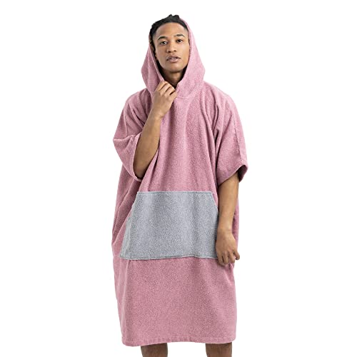 HOMELEVEL Poncho con Capucha - Ponchos de algodón Unisex con Bolsillo para Mujer y Hombre Adulto - para Surf Playa natación - Talla S a XL