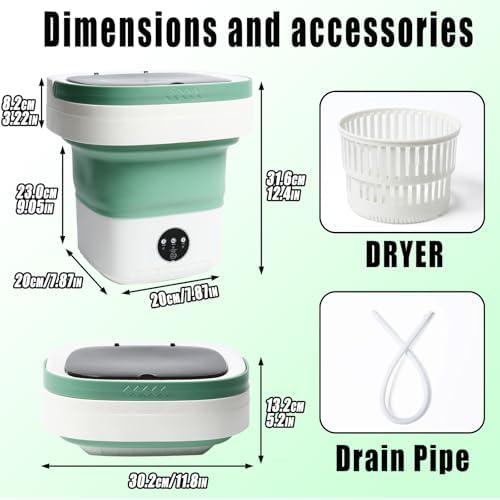 PXNTLA Mini Portable Foldable Washer - 16L Portable Washing Machine, Spin dryer, Small Folding Washing Machine 3 Cleaning Modes for Baby Clothes/Intimate Apparel, for Travel, Home - 5