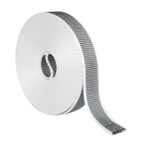 Amig   Cinta para Recogedor de Persianas Enrollables   Medidas 22 mm x 6 m   Resistente a Rayos UV y Abrasión   Color Gris/Blanco   Cuerda de Repuesto para Carrete