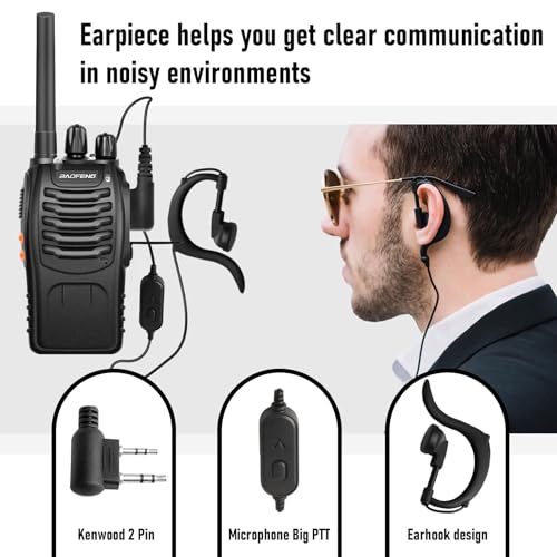 BaoFeng-Walkie-Talkies-for-Adults-Long-Range-Rechargeable-Walkie-Talkie-with-12PCS-Batteries-Earpieces-with-Mic-Portable-FRS-Two-Way-Radios-for-Business-Camping-Family-Kids-Black-BF-88A-6Pack