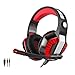 Produktbild Gaming Kopfhörer PS4 PC, Beexcellent GM-2 Gaming Headset Overear mit mikrofon Led, Lautstärkeregelung Stereo Bass Noise Cancelling, für Xbox One, Laptop, Tablet, die meisten Smartphones (Rot)
