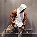 SZKANI Mens Sleeveless Hoodie Fitness Vest Bodybuilding Stringers Workout Tank Tops(1#White(no Skull),XXL)