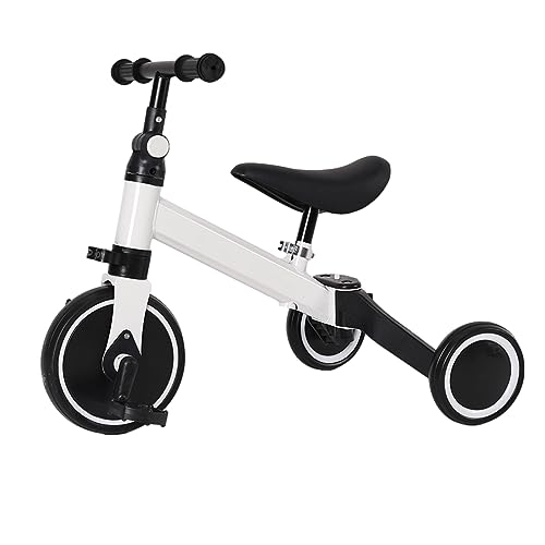 Triciclo Evolutivo 5 in 1 Interbaby | Triciclo Bambini con Maniglione da 1 a 5 Anni | Bicicletta Bambini e Bici Senza Pedali Trasformabile | Con o Senza Pedali | Regolabile e Adattabile (Grigio